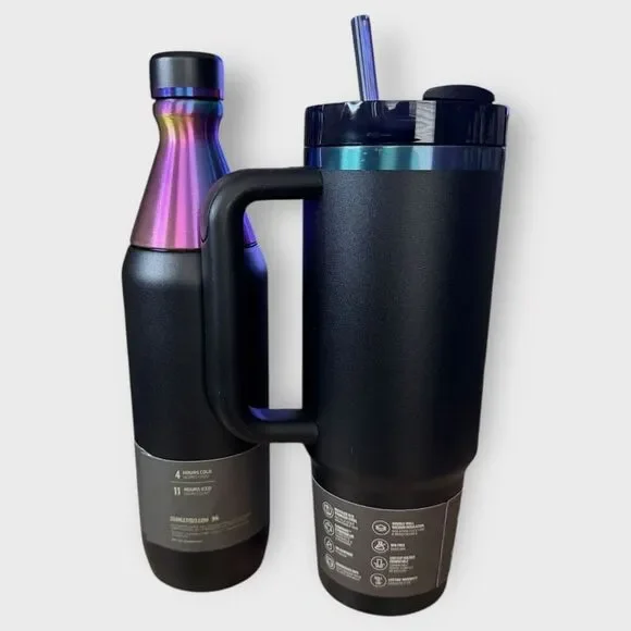 Stanley Black Chroma 20 oz All Day Slim Bottle /30 oz Quencher H2O Tumbler (b) - Picture 6 of 10